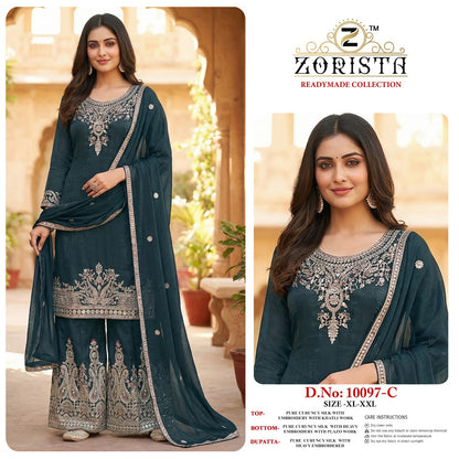 Design 10097 Zorista Crunchy Silk Pakistani Readymade Suits Wholesale Price