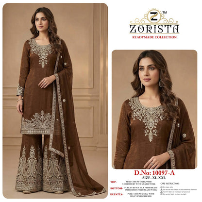 Design 10097 Zorista Crunchy Silk Pakistani Readymade Suits Wholesale Price