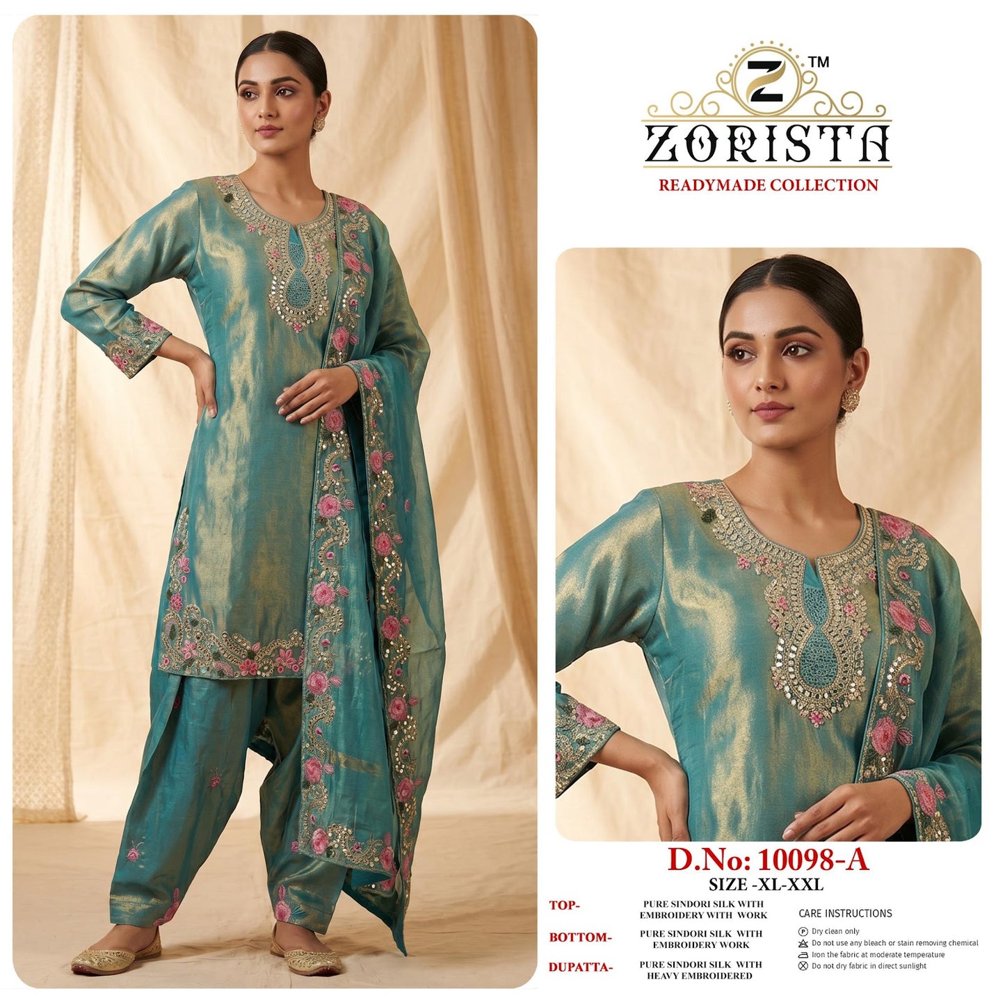 Design 10098 Abcd Zorista Silk Pakistani Readymade Suits Exporter