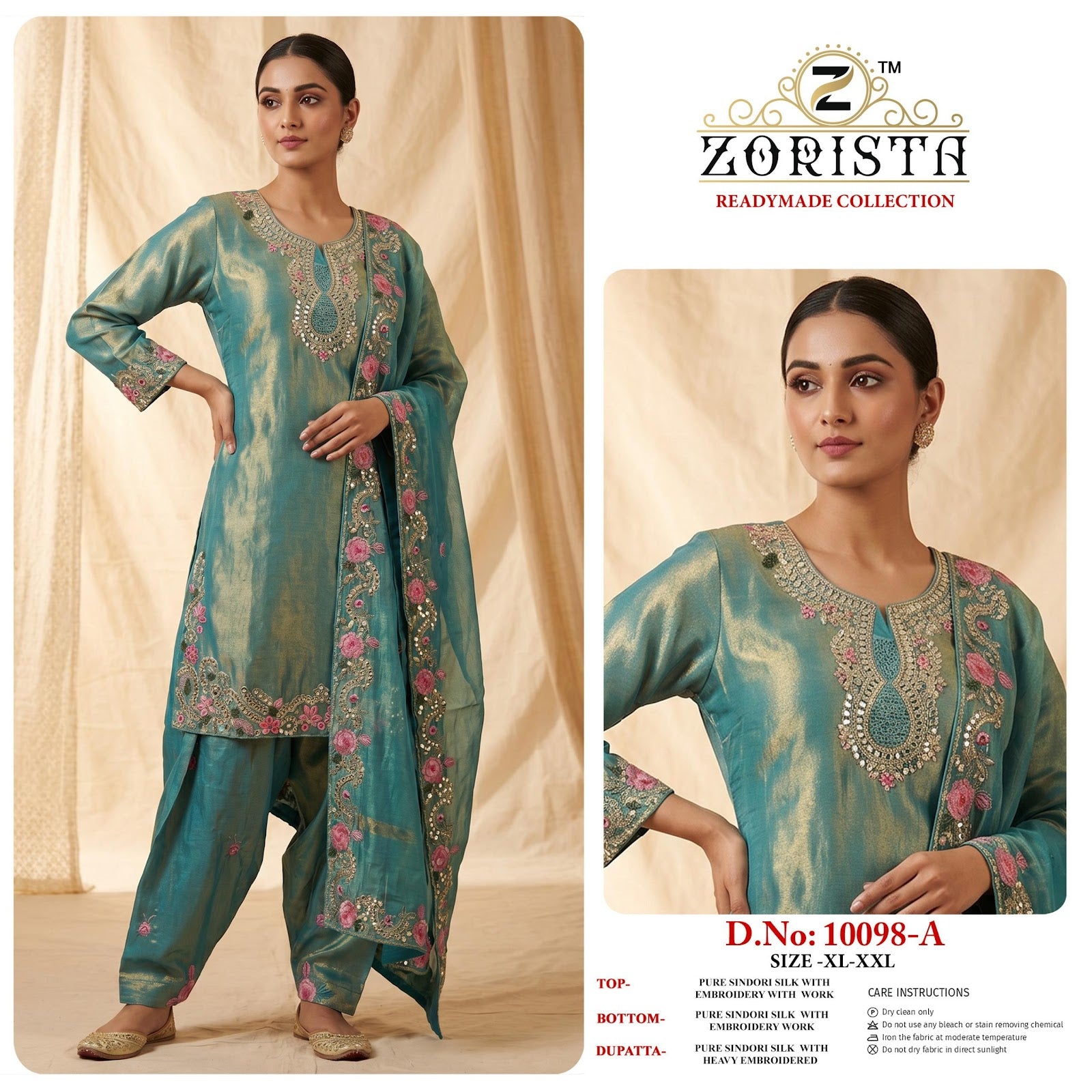 Design 10098 Abcd Zorista Silk Pakistani Readymade Suits Exporter