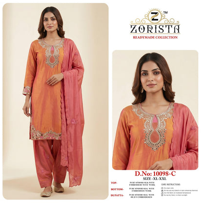 Design 10098 Abcd Zorista Silk Pakistani Readymade Suits Exporter