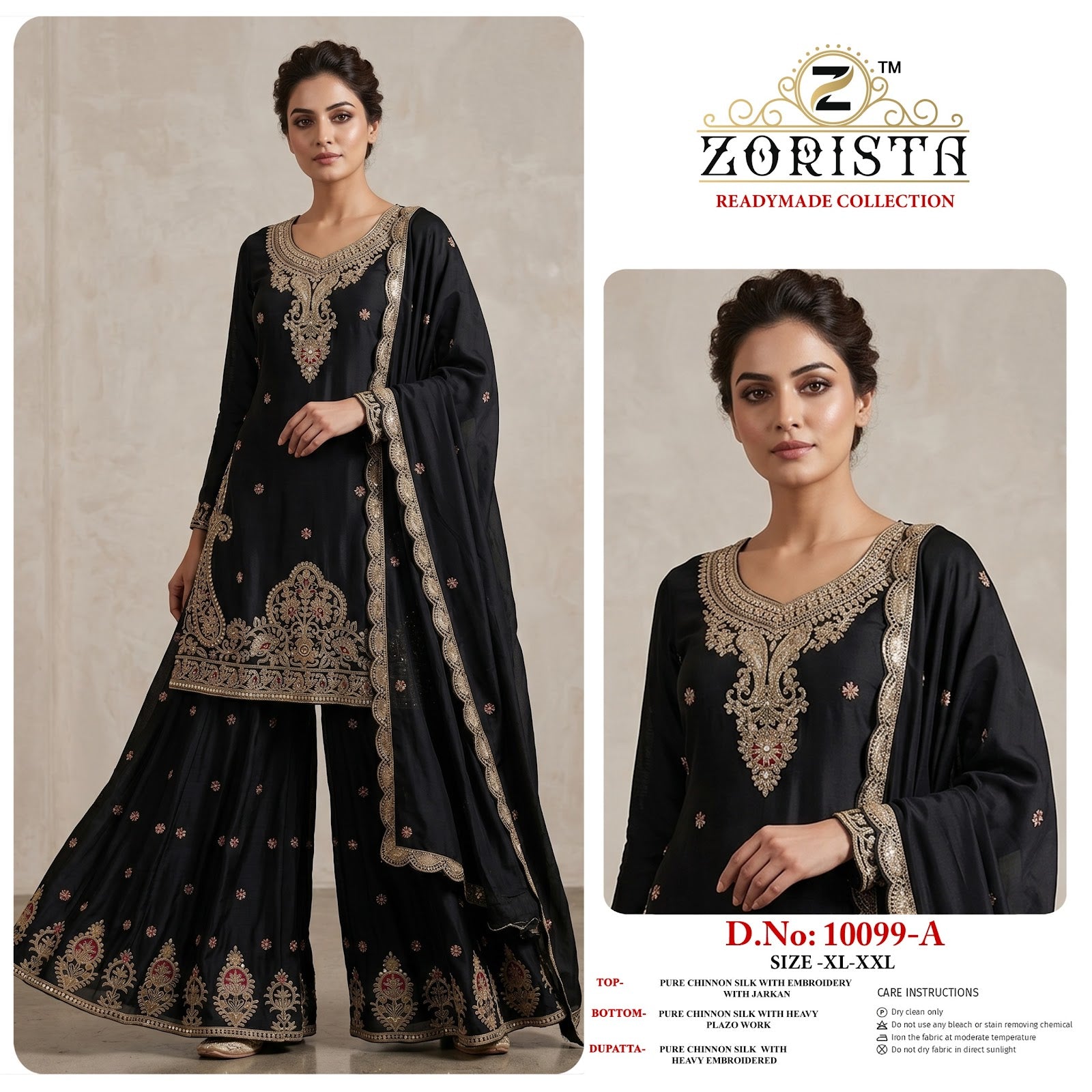 Design 10099 Zorista Chinnon Silk Pakistani Readymade Suits Manufacturer Ahmedabad