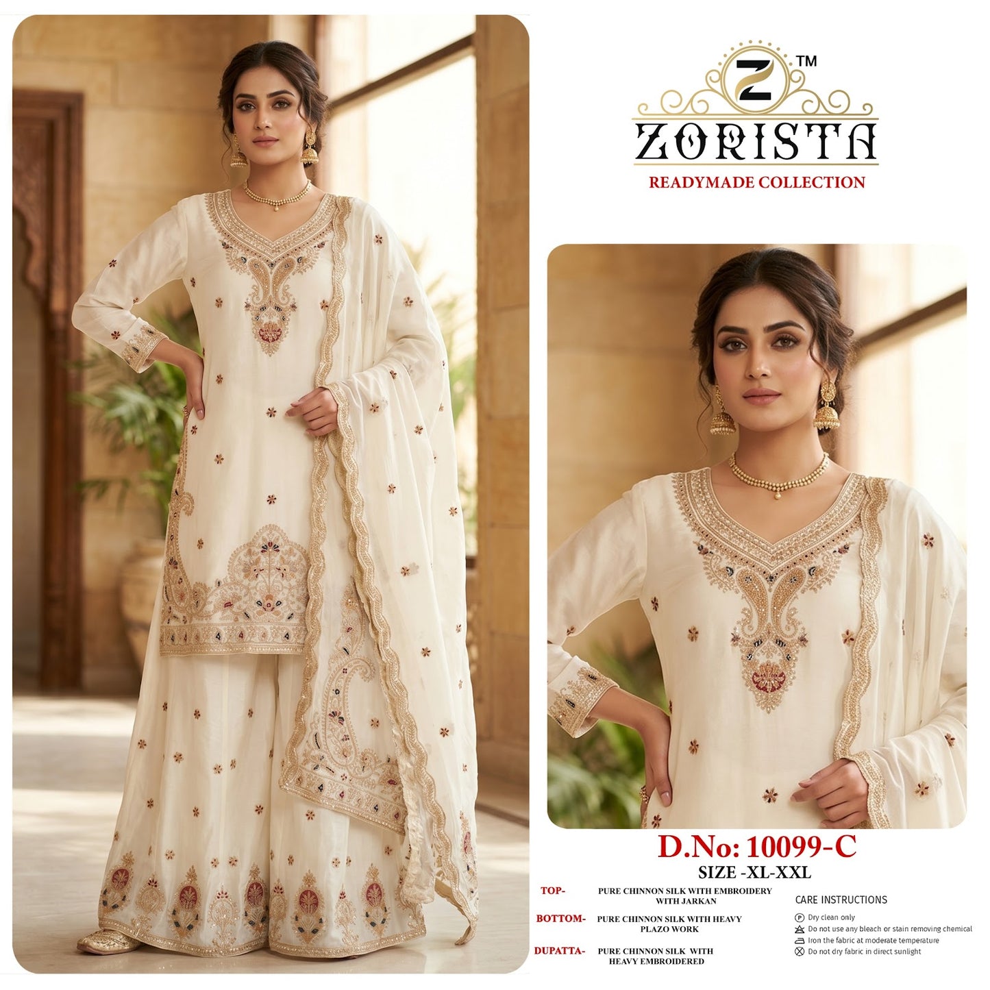 Design 10099 Zorista Chinnon Silk Pakistani Readymade Suits Manufacturer Ahmedabad