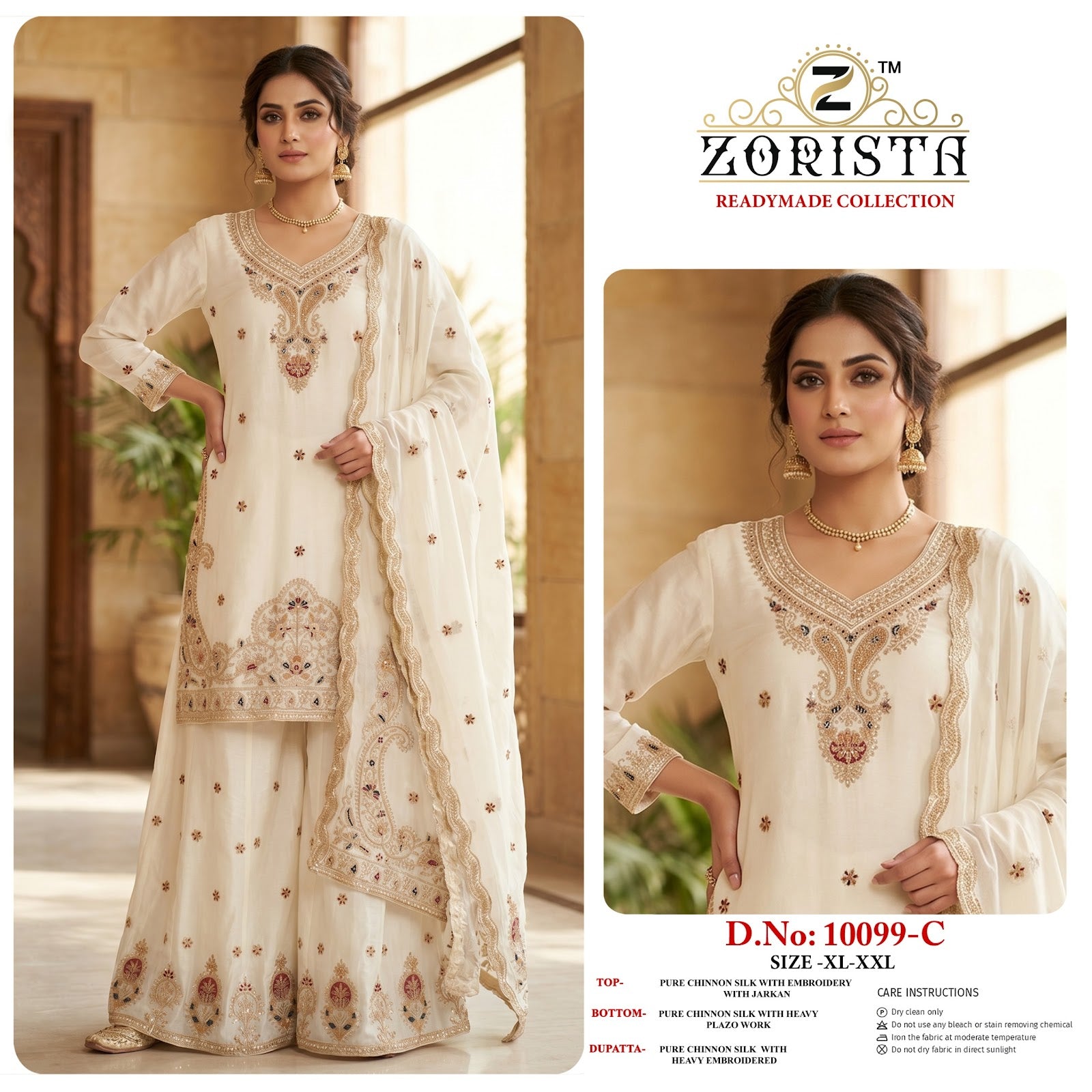Design 10099 Zorista Chinnon Silk Pakistani Readymade Suits Manufacturer Ahmedabad