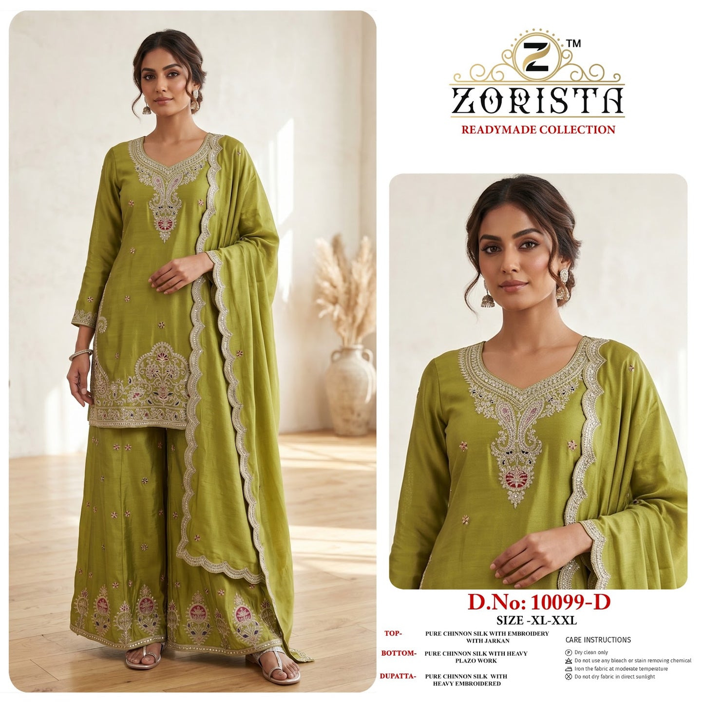 Design 10099 Zorista Chinnon Silk Pakistani Readymade Suits Manufacturer Ahmedabad