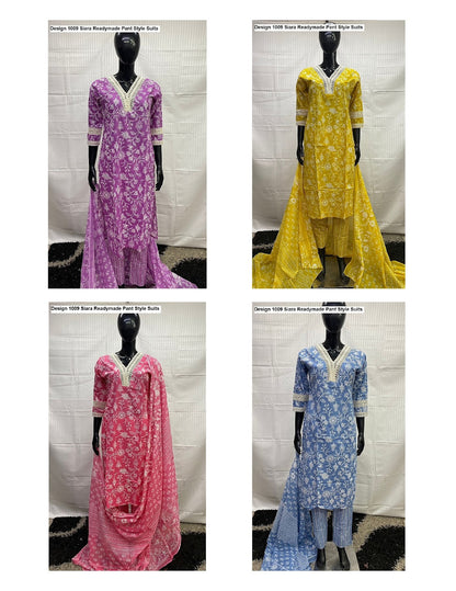 Design 1009 Siara Pure Cotton Readymade Pant Style Suits Wholesaler Gujarat