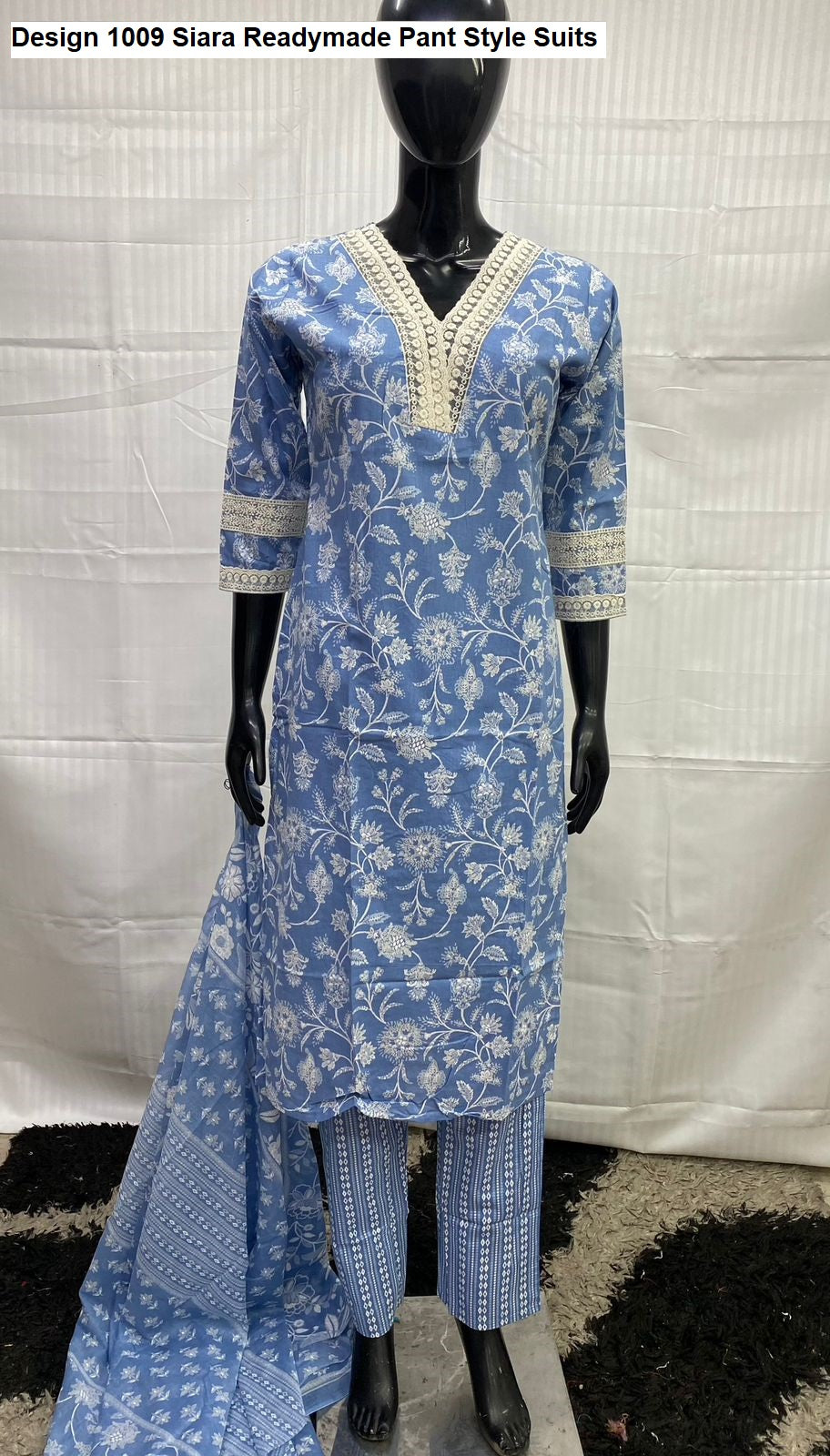 Design 1009 Siara Pure Cotton Readymade Pant Style Suits Wholesaler Gujarat