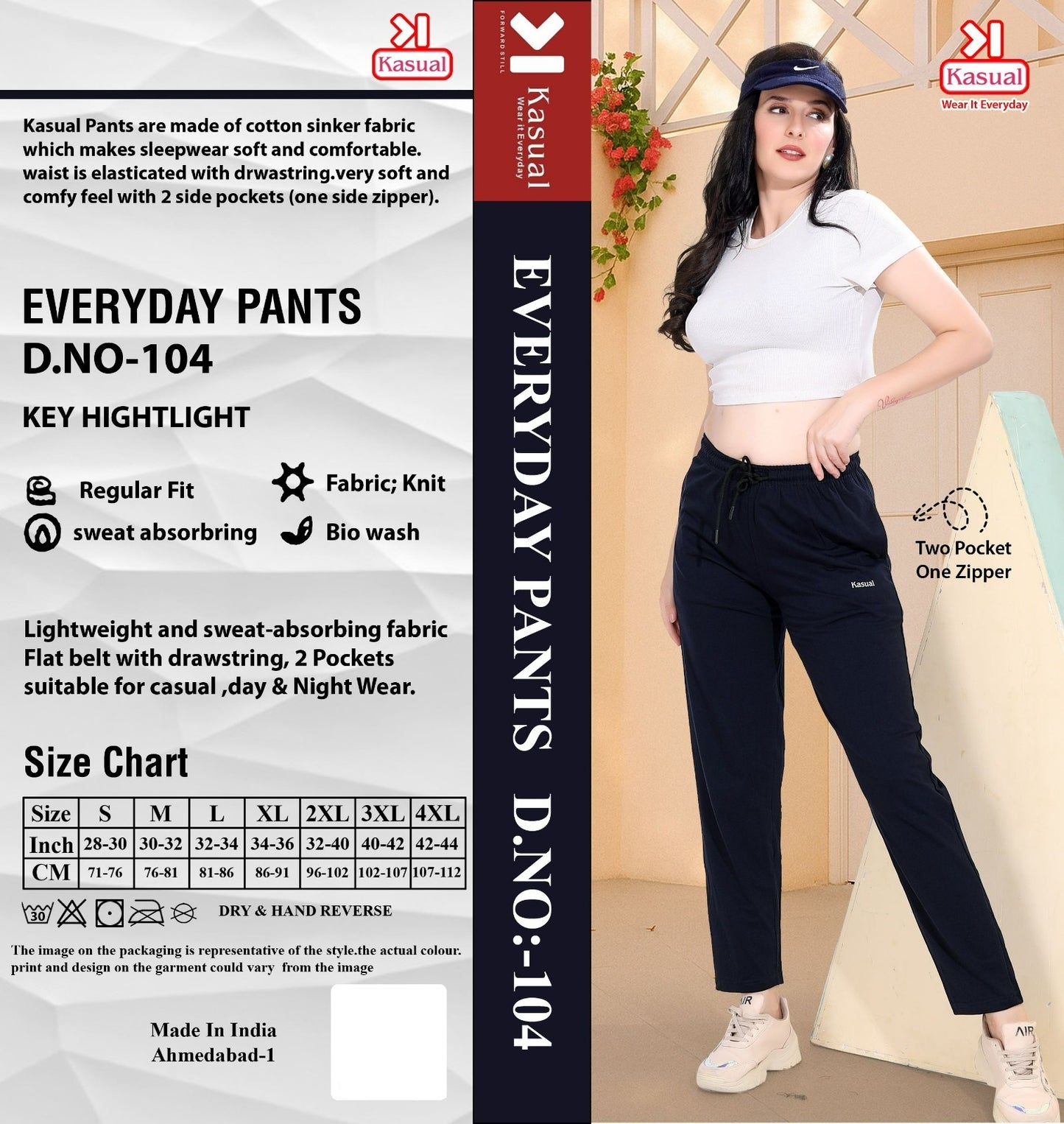Design 101-106 Kasual Knit Women Track Pants Manufacturer Ahmedabad