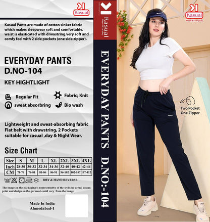 Design 101-106 Kasual Knit Women Track Pants Manufacturer Ahmedabad