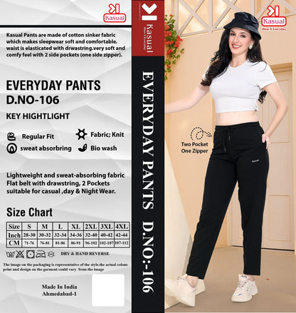 Design 101-106 Kasual Knit Women Track Pants Manufacturer Ahmedabad