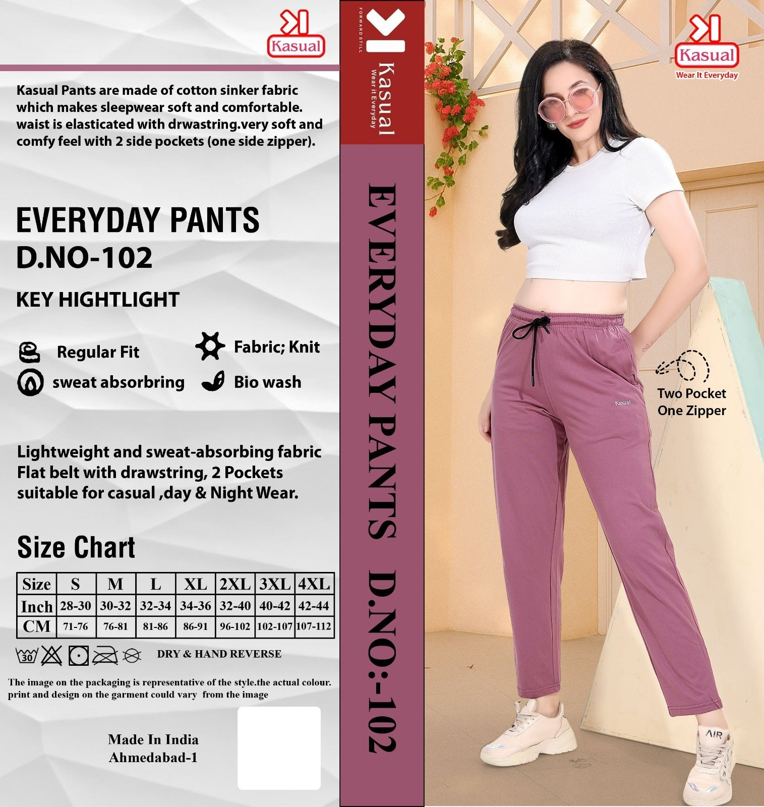 Design 101-106 Kasual Knit Women Track Pants Manufacturer Ahmedabad