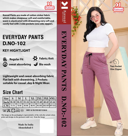 Design 101-106 Kasual Knit Women Track Pants Manufacturer Ahmedabad