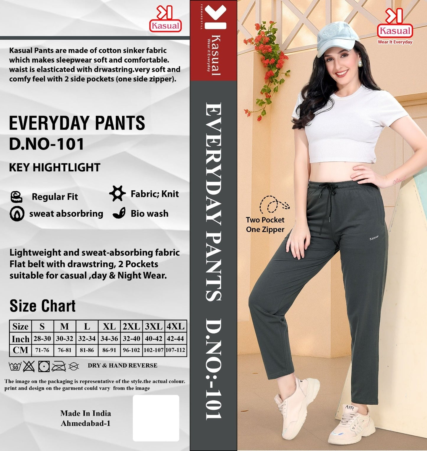 Design 101-106 Kasual Knit Women Track Pants Manufacturer Ahmedabad