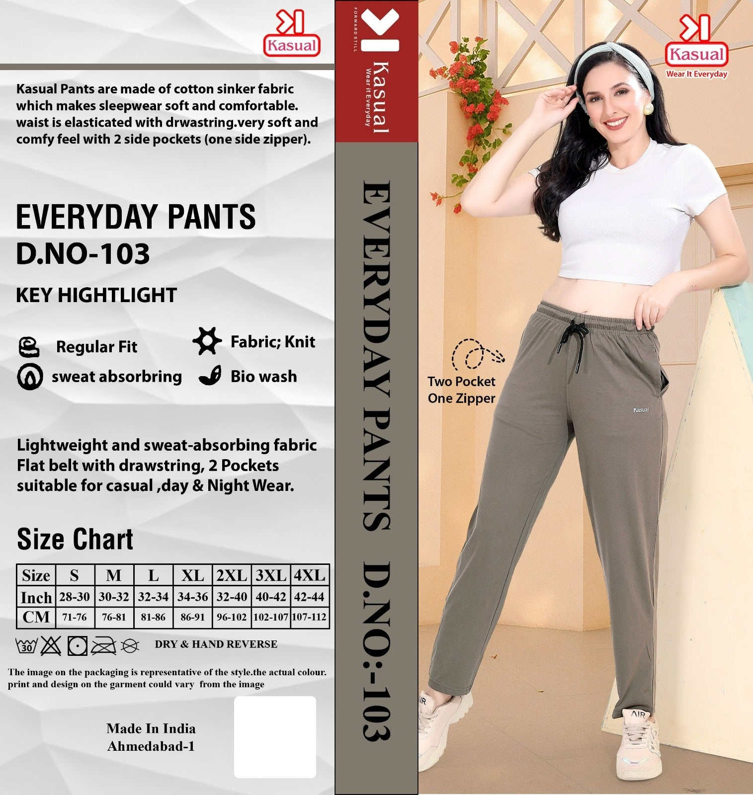 Design 101-106 Kasual Knit Women Track Pants Manufacturer Ahmedabad