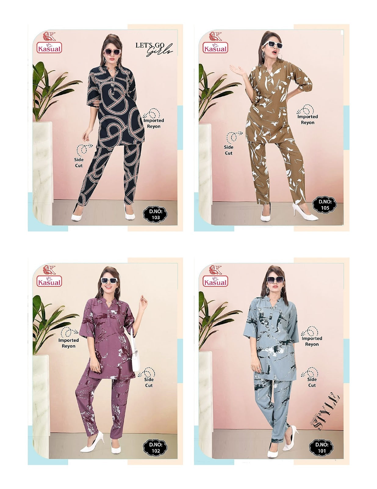Design 101-112 Kasual Imported Co Ord Set Supplier India