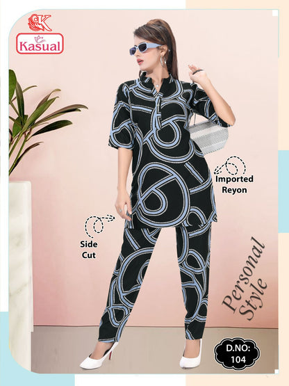 Design 101-112 Kasual Imported Co Ord Set Supplier India