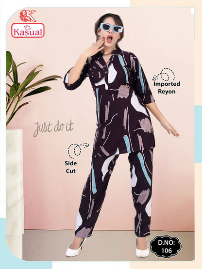 Design 101-112 Kasual Imported Co Ord Set Supplier India