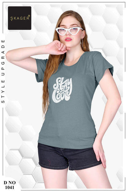 Design 101025 Skager Cotton Women Tshirt Manufacturer Gujarat