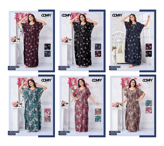 Design 1011-1012 Comfy Alpine Kaftan Nighty Exporter Ahmedabad