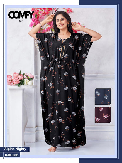 Design 1011-1012 Comfy Alpine Kaftan Nighty Exporter Ahmedabad