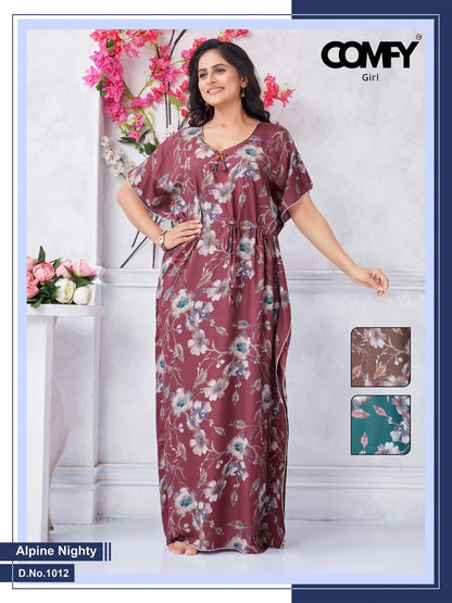 Design 1011-1012 Comfy Alpine Kaftan Nighty Exporter Ahmedabad