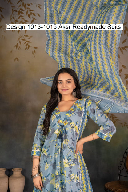 Design 1013-1015 Aksr Readymade Suits Manufacturer Gujarat