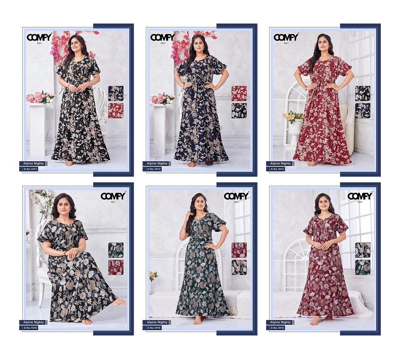 Design 1013-1016 Comfy Alpine Night Gowns Wholesale