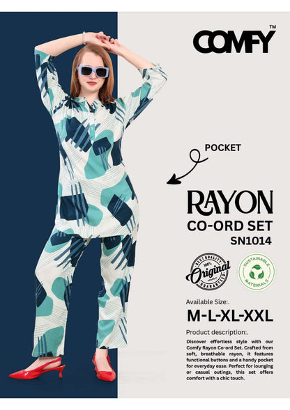 Design 1014 Comfy Heavy Rayon Co Ord Set Wholesaler Gujarat
