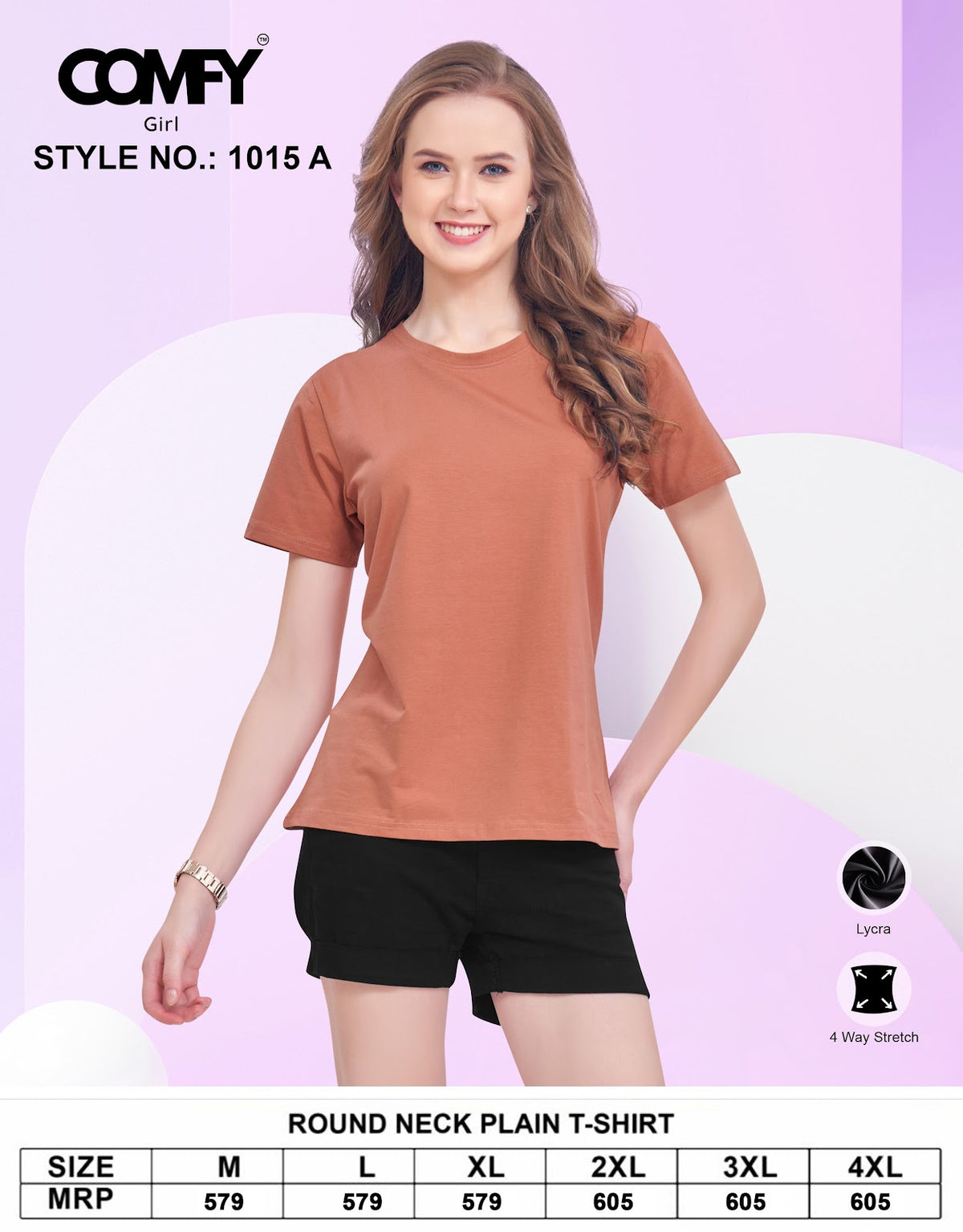 Design 1015 A Comfy Lycra Women Tshirt Wholesale Price