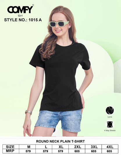 Design 1015 A Comfy Lycra Women Tshirt Wholesale Price