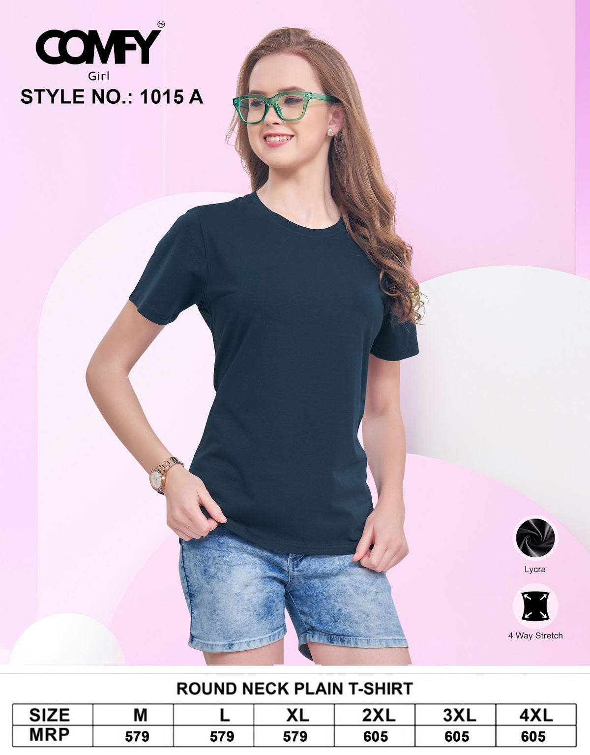 Design 1015 A Comfy Lycra Women Tshirt Wholesale Price