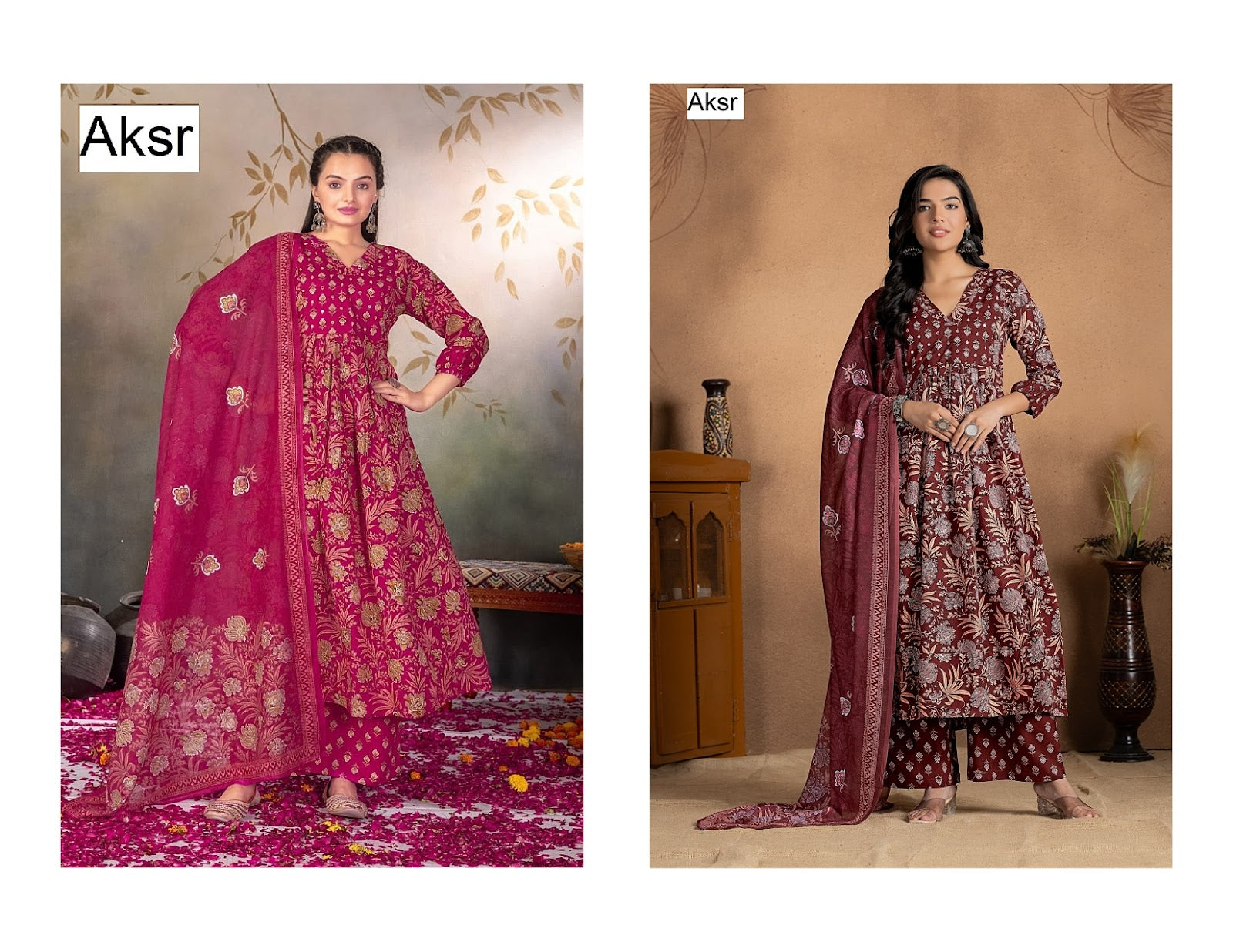 Design 1016 Aksr Pure Cotton Readymade Anarkali Suits Exporter