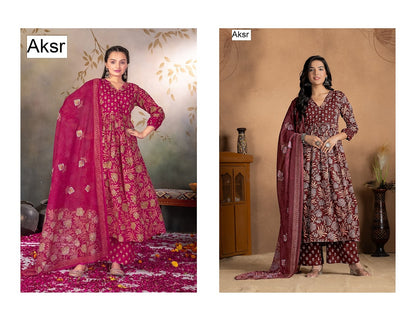 Design 1016 Aksr Pure Cotton Readymade Anarkali Suits Exporter