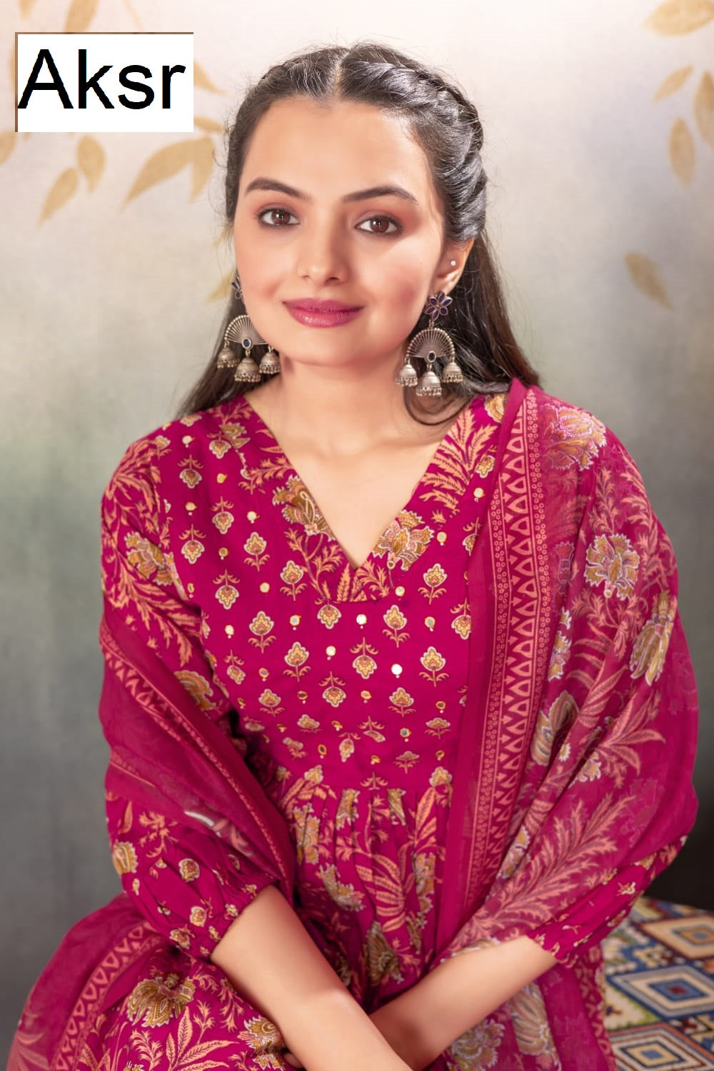 Design 1016 Aksr Pure Cotton Readymade Anarkali Suits Exporter