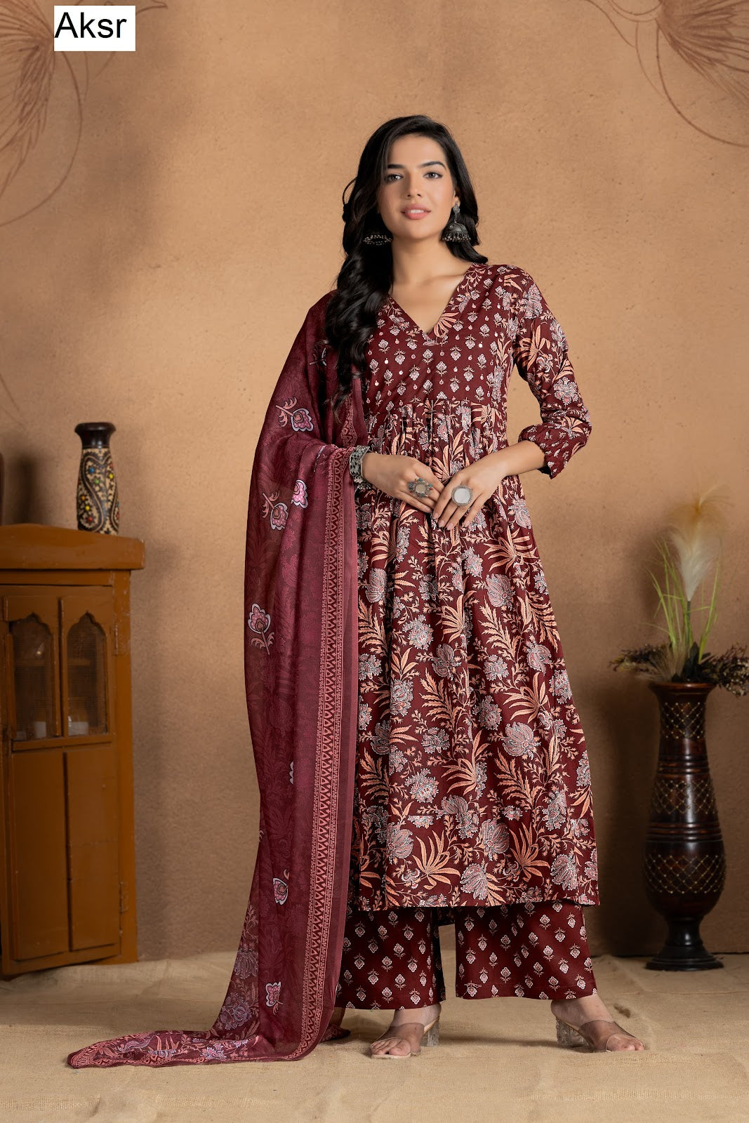 Design 1016 Aksr Pure Cotton Readymade Anarkali Suits Exporter