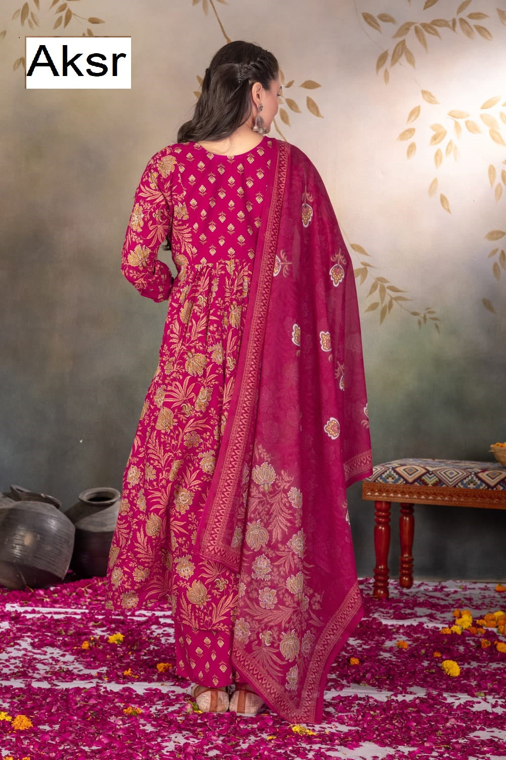 Design 1016 Aksr Pure Cotton Readymade Anarkali Suits Exporter