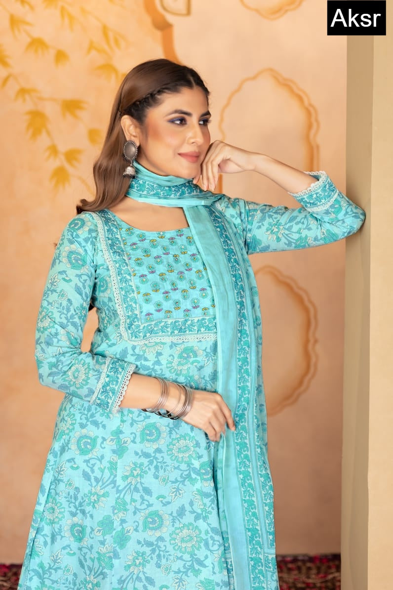 Design 1017 Aksr Pure Cotton Readymade Anarkali Suits Wholesaler Gujarat