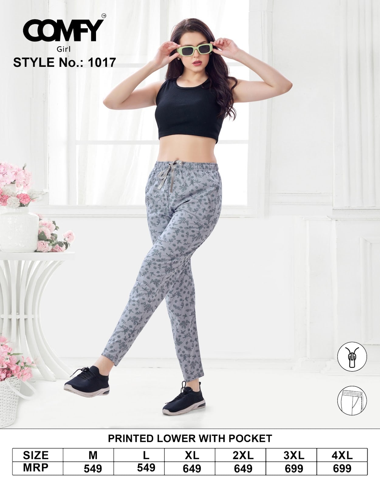 Design 1017 Comfy Cotton Women Night Lower Manufacturer