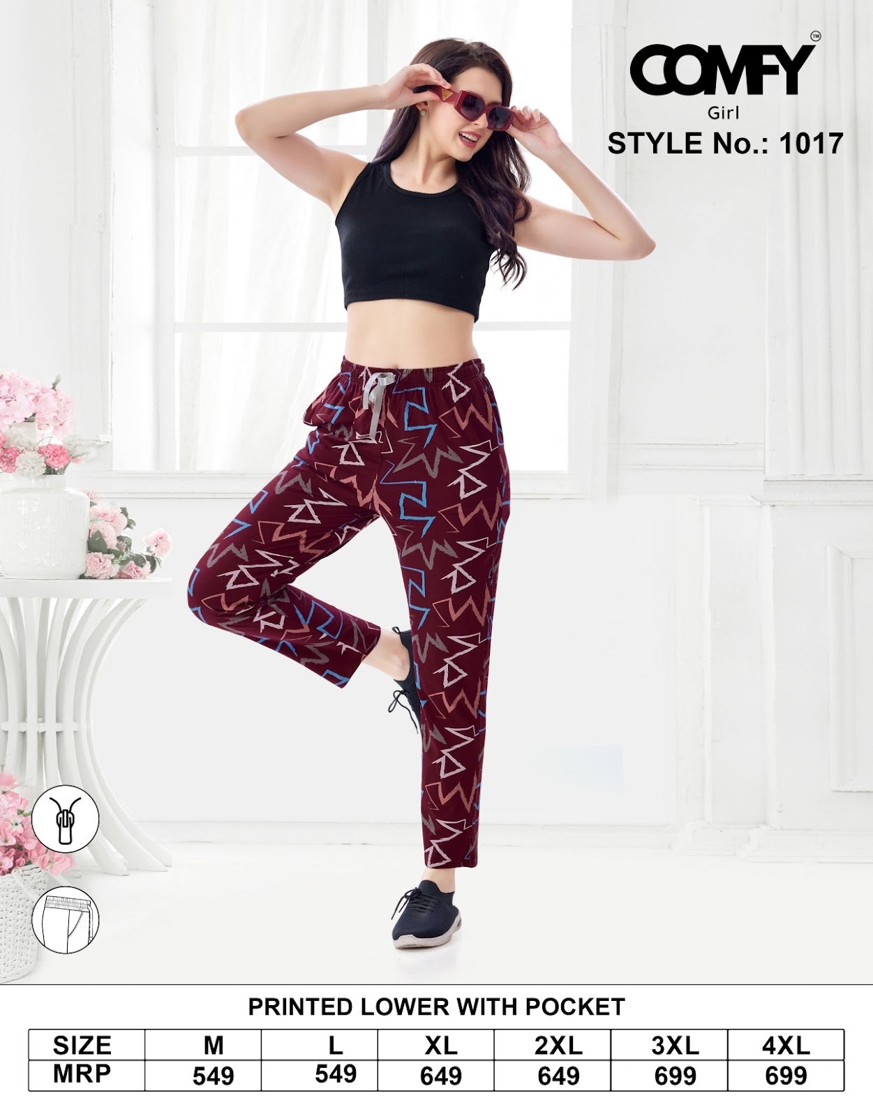 Design 1017 Comfy Cotton Women Night Lower Manufacturer