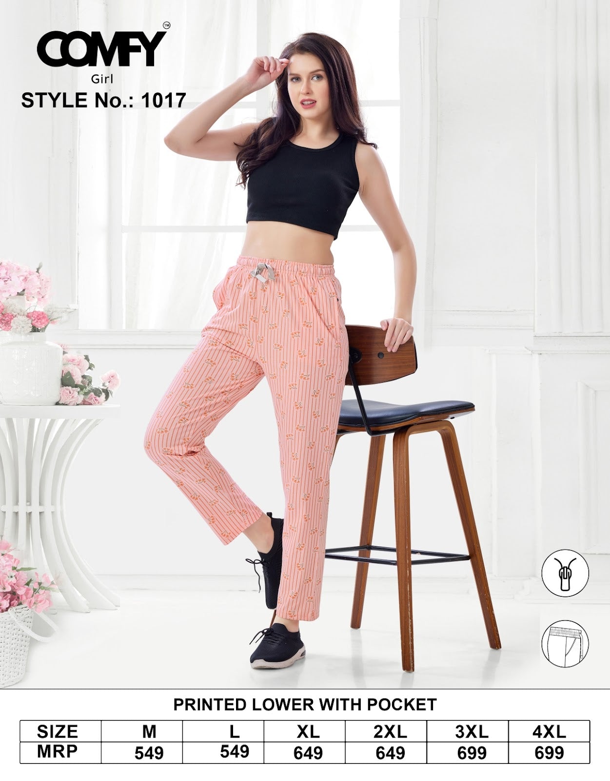 Design 1017 Comfy Cotton Women Night Lower Manufacturer