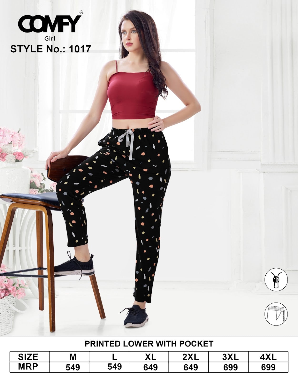 Design 1017 Comfy Cotton Women Night Lower Manufacturer