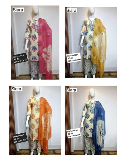 Design 1017 Siara Soft Cotton Readymade Pant Style Suits Wholesaler