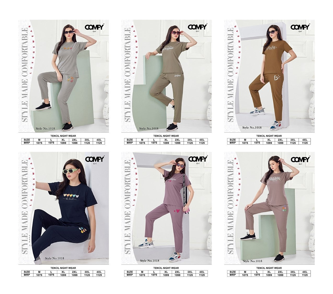 Design 1018 Comfy Tencil Pyjama Night Suits Supplier