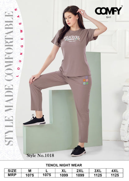 Design 1018 Comfy Tencil Pyjama Night Suits Supplier