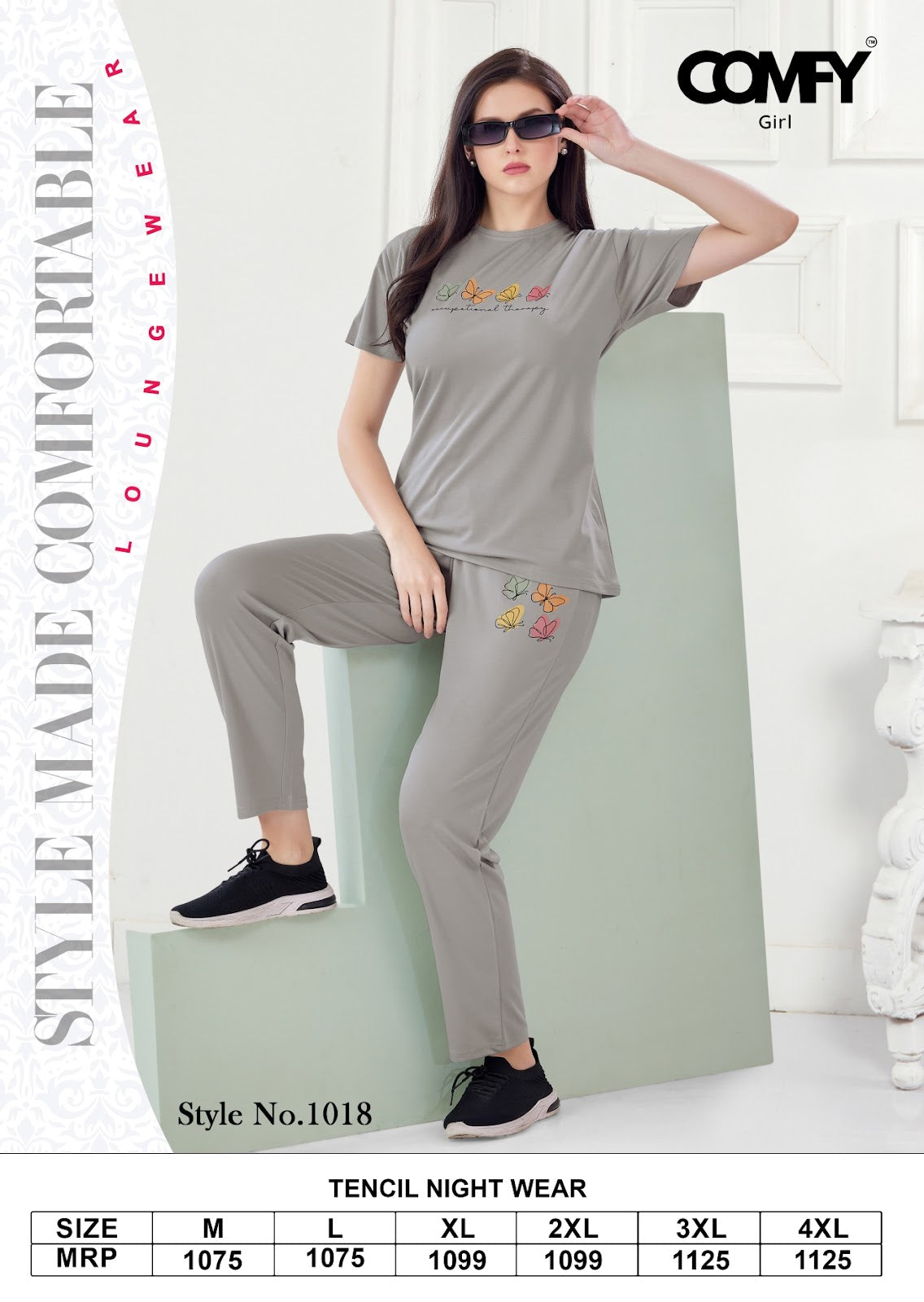 Design 1018 Comfy Tencil Pyjama Night Suits Supplier