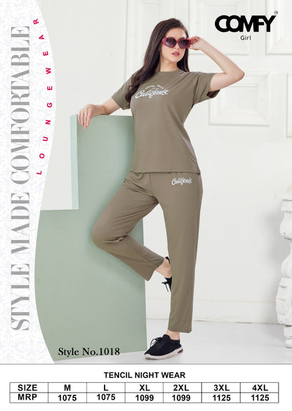 Design 1018 Comfy Tencil Pyjama Night Suits Supplier