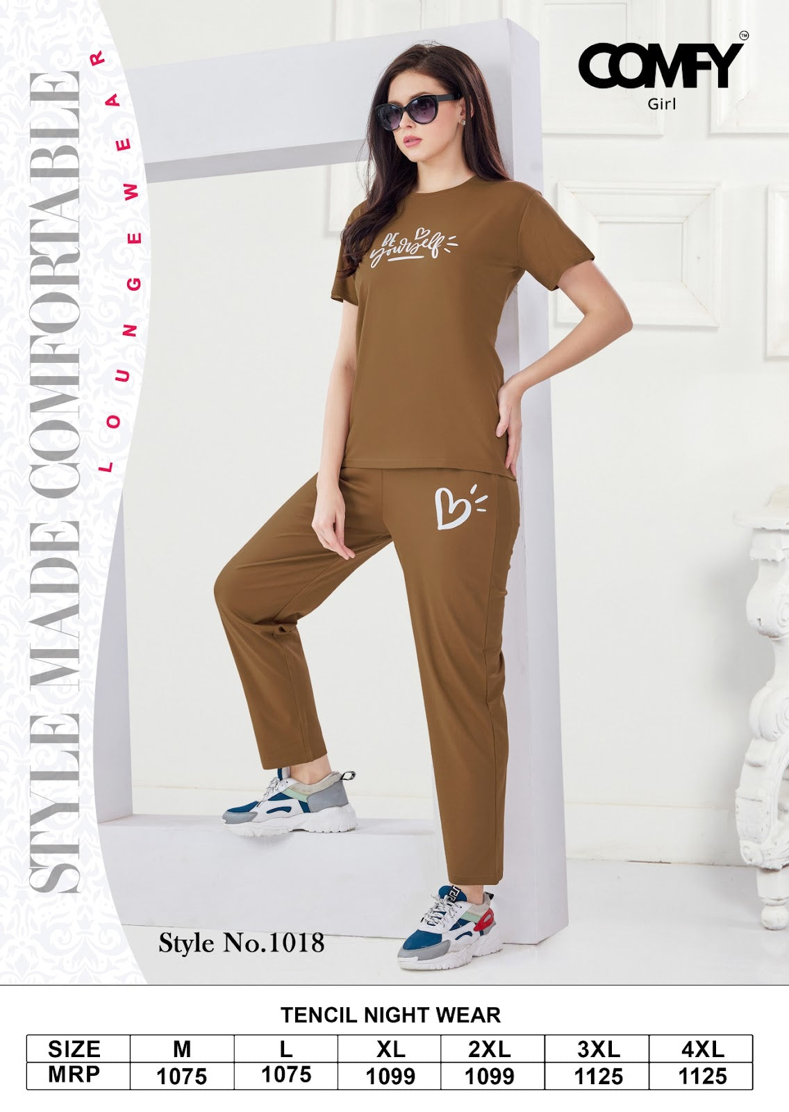Design 1018 Comfy Tencil Pyjama Night Suits Supplier