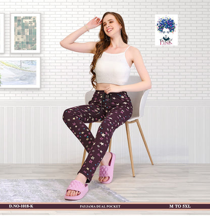 Design 1018 K Pink Women Night Lower Wholesale Rate