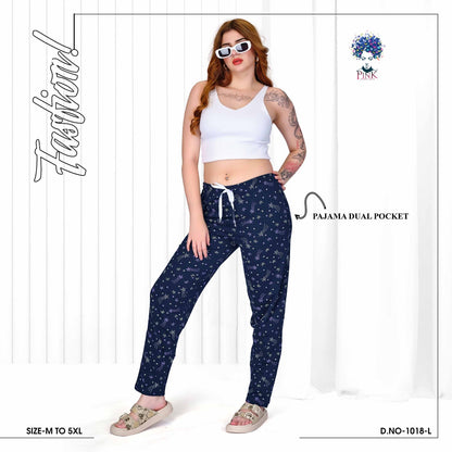 Design 1018 L Pink Hosiery Women Night Lower Supplier