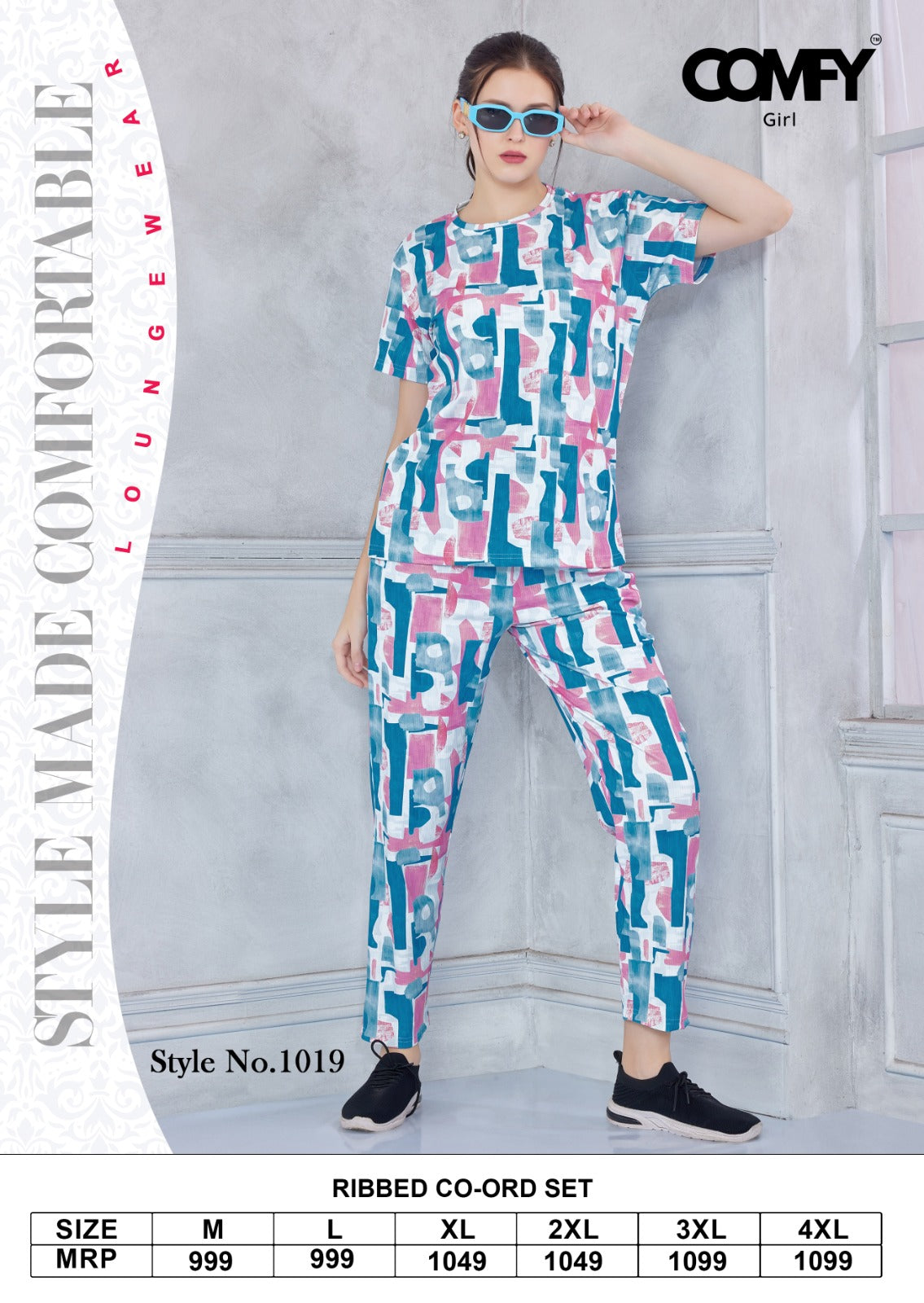 Design 1019 Comfy Rib Co Ord Set Wholesaler